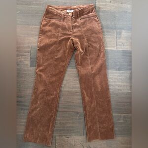 Brown Straight Leg Corduroy Pants